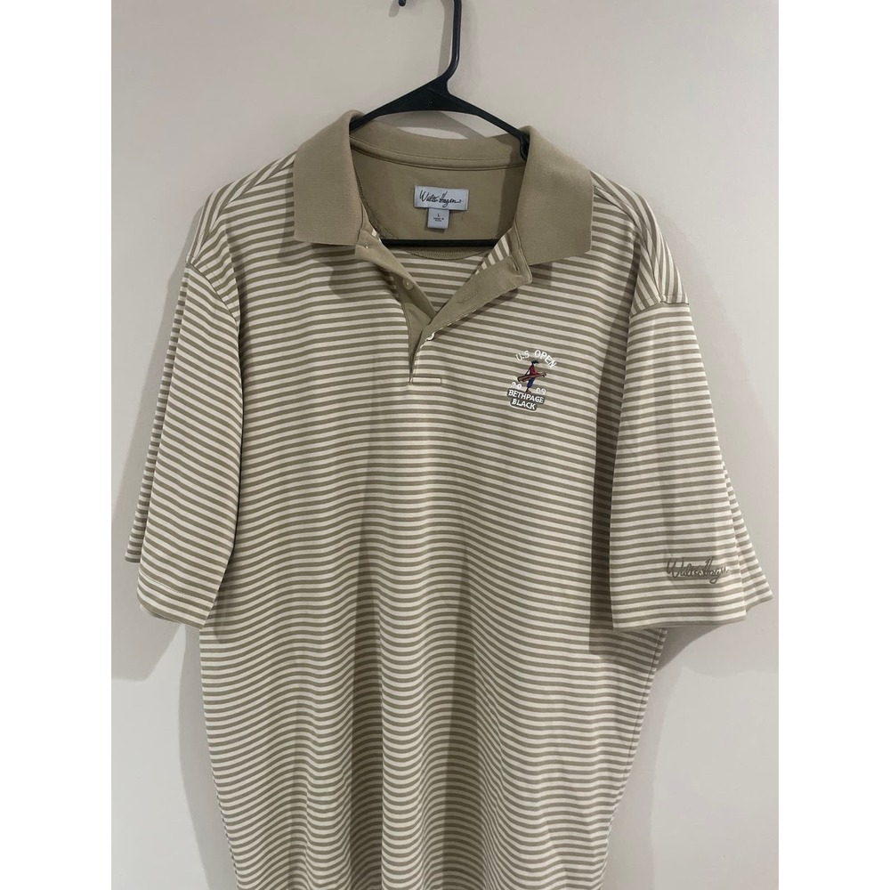 Men’s Large Golf Polo Walter Hagen Bethpage Black 2009 US Open Tan Cream